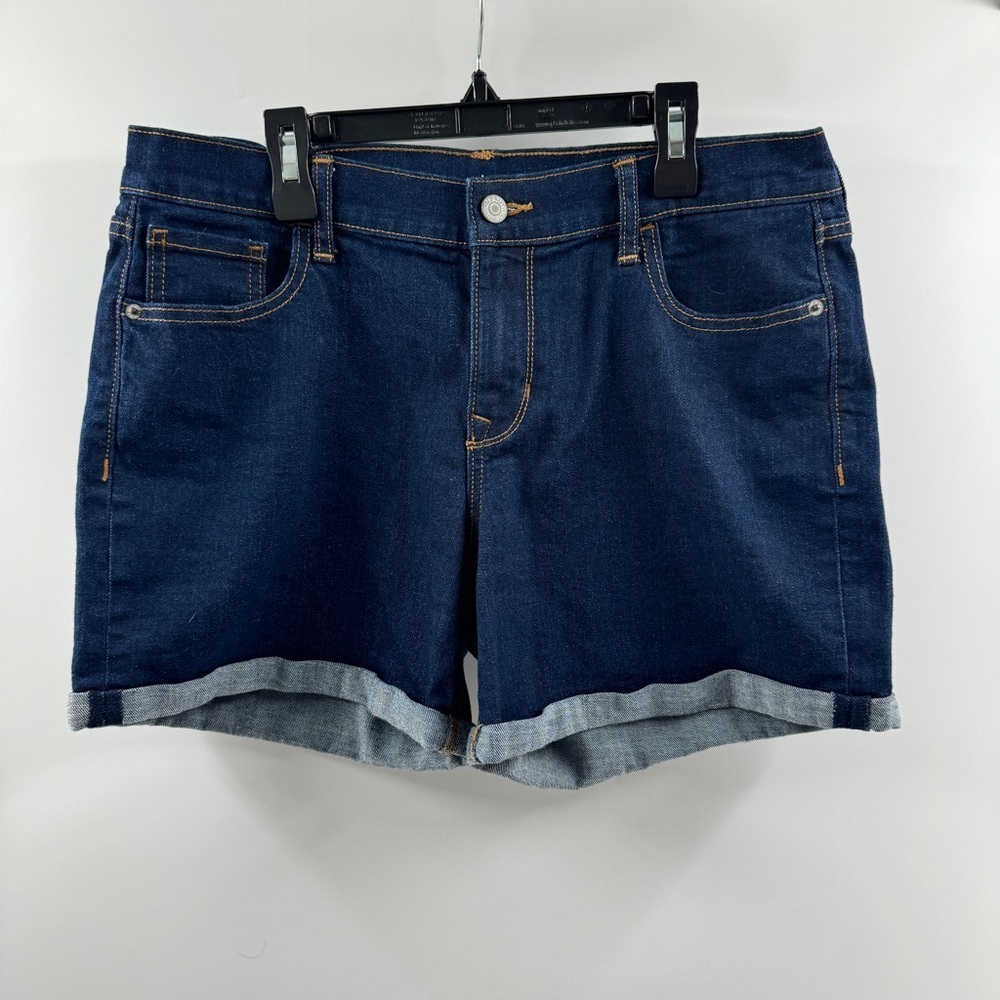 Old Navy Curvy Profile Dark Wash Jean Shorts Size 10 Standard